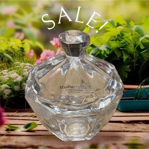 Studio Crystal Fine Crystal Covered Box NWOT